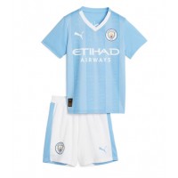 Manchester City Domáci Detský futbalový dres 2023-24 Krátky Rukáv (+ trenírky)
